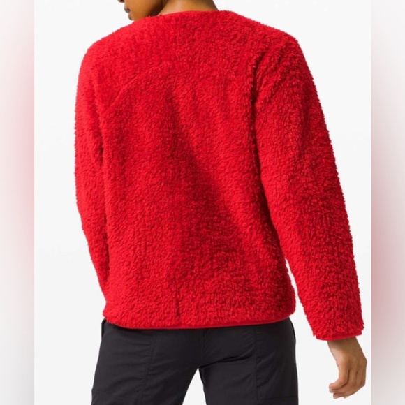 Lululemon Oh So Sherpa Full Zip Dark Red Size 6 - Picture 2 of 7